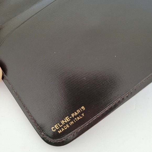 Celine Vintage Medium Bifold Horse And Carriage Wallet Kisslock Brown Tan Purse - Picture 6 of 13